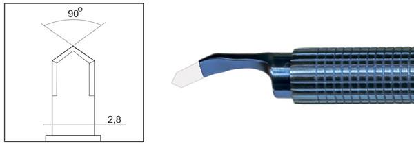 TDK105 Angled Clear Cornea 2.8 mm Phaco Diamond Knife - Titan Medical Instruments