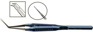 TMF159 CROSS ACTION CAPSULORHEXIS FORCEPS ANGLED - Titan Medical Instruments